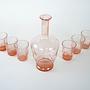 Glass and Decanter Set Transparent 1970s 3