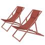 Deck chair Nivi set of 2 steel terracotta 4