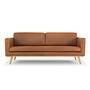 Johan 3-seater sofa leather cognac 0