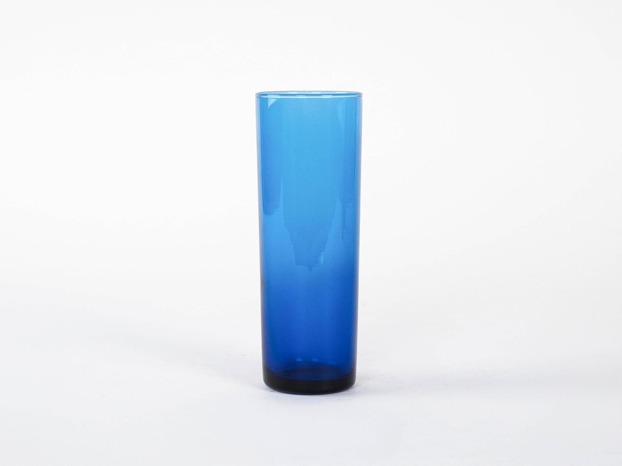 Glass set Cobalt blue 1970s 5