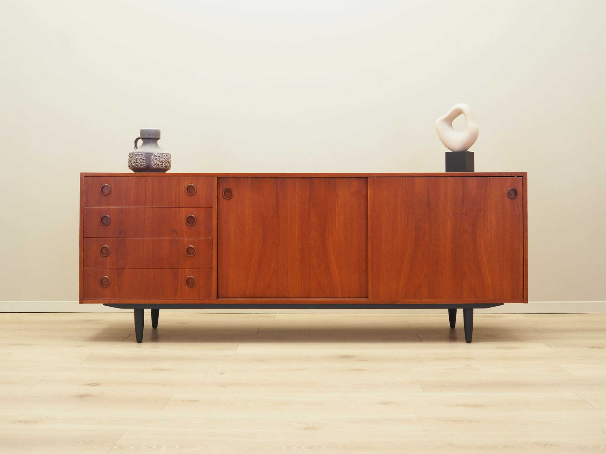 Vintage Sideboard Teak Wood Brown 1970s 1