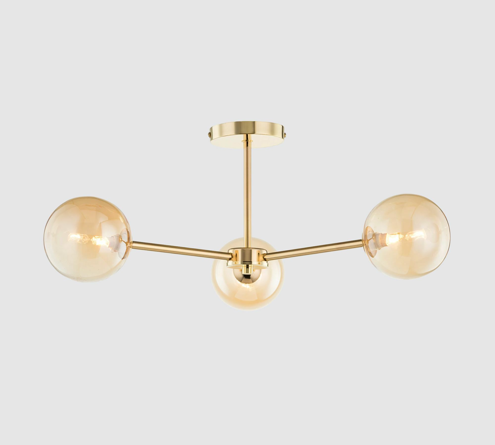 3-light ceiling lamp iron gold 1