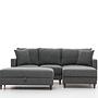 Eva Sofa Récamiere Rechts mit Hocker Grau 4