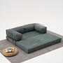 Comfort Schlafsofa 2-Sitzer mit Hocker Petrol 3