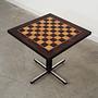 Chessboard Wood Brown 1970s 6
