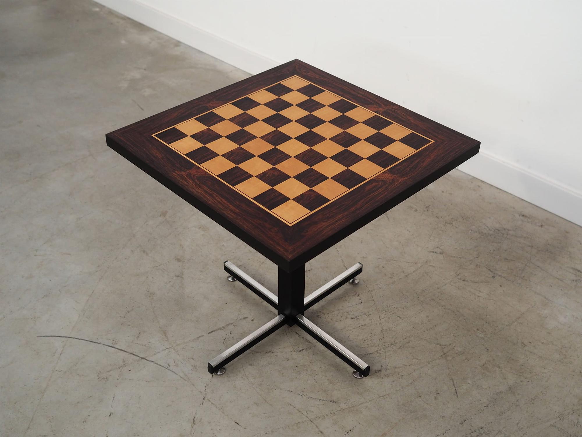 Schachtisch Holz Braun 1970er Jahre 6