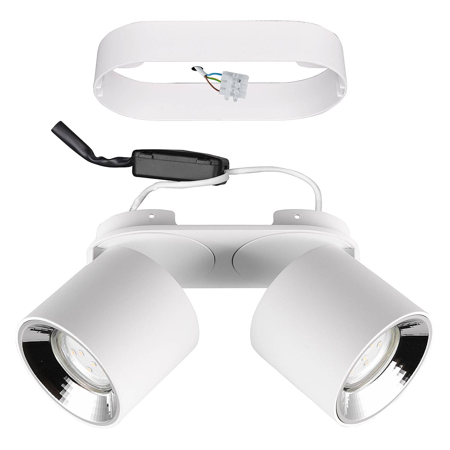 2-Flammig Guayana Deckenleuchte Eisen Weiß 4