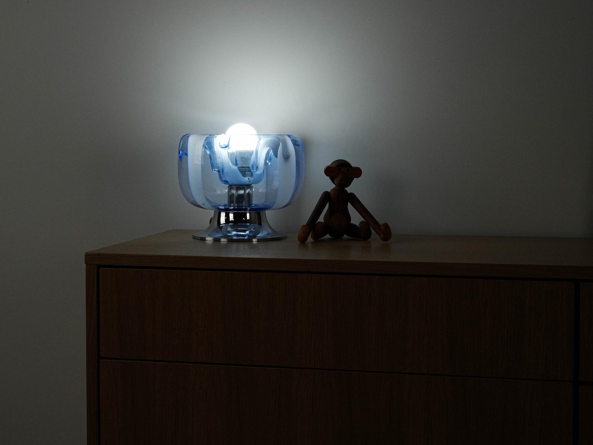 Tischlampe Muranoglas 1970er Jahre 8