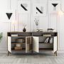 Milan Sideboard Walnussbraun Creme 160cm 3