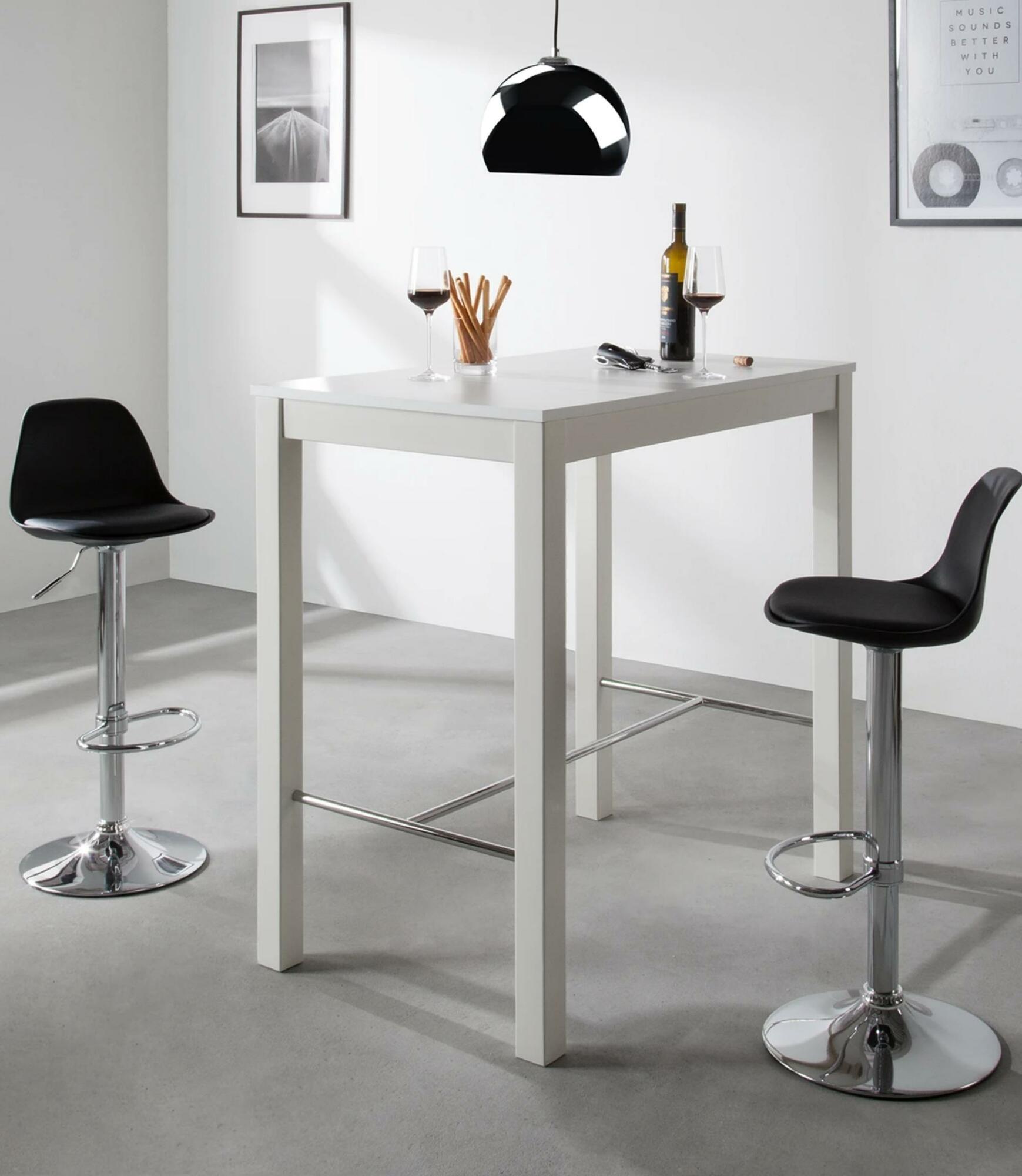 2x Barstuhl Kunstleder Schwarz 7