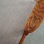 Vintage Stuhl Holz Textil Grau 1960er Jahre 13