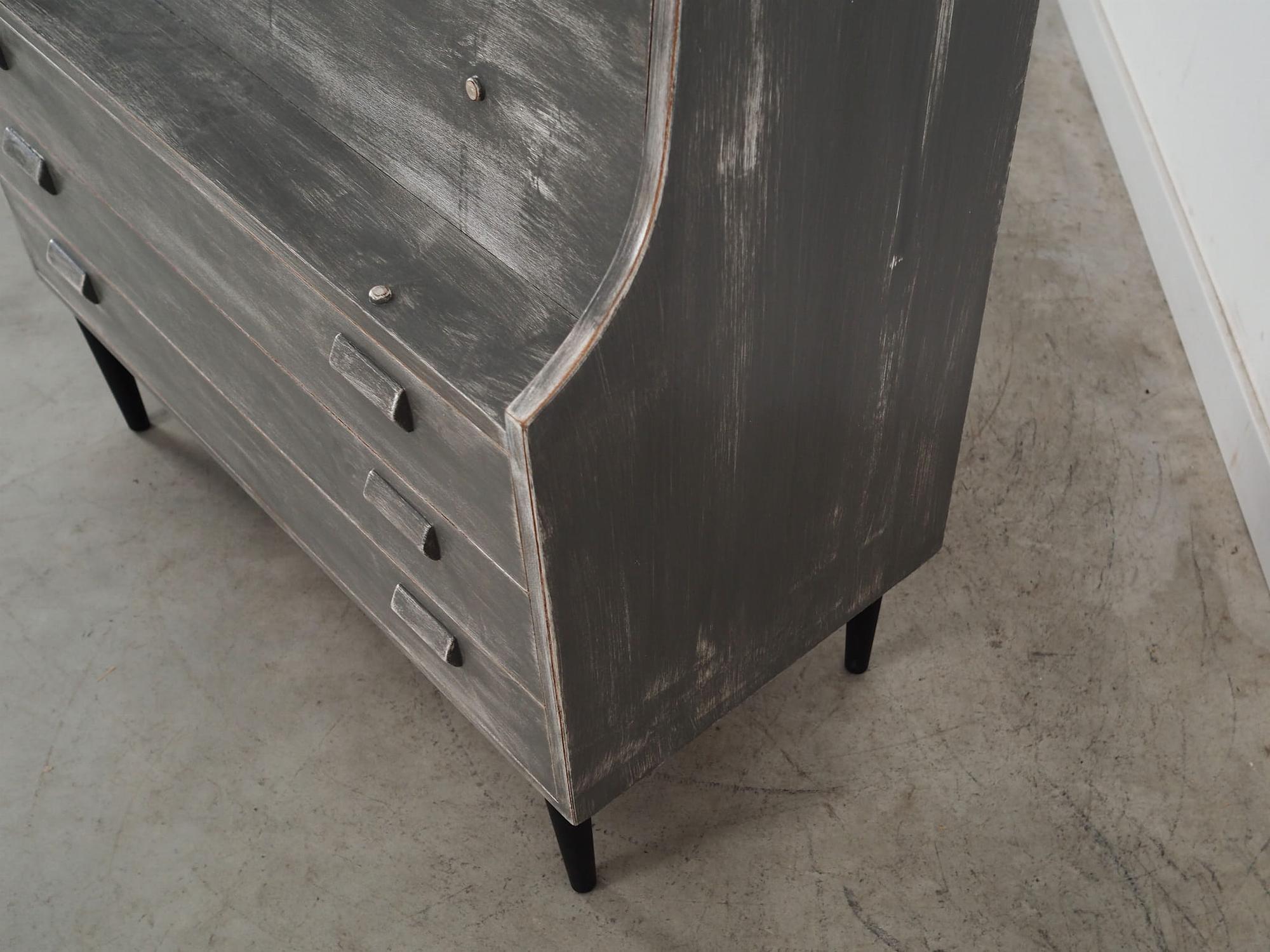 Sekretär Holz Grau 1960er Jahre 13