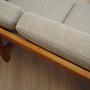 Vintage Sofa Eschenholz Textil Grau 1960er Jahre 11