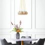 Pendant lamp 7-light glass metal gold 1