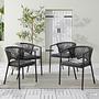 Garden Chair Arin Set of 4 Iron Woven Fabric Black Anthracite 0