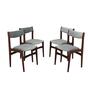 4x Vintage Chairs Mahogany Wood Velvet Grey 1970s 0