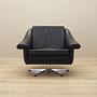Swivel armchair Leather Black 1960s 2
