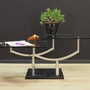 Vintage Coffee Table Metal Glass Transparent 1990s 5