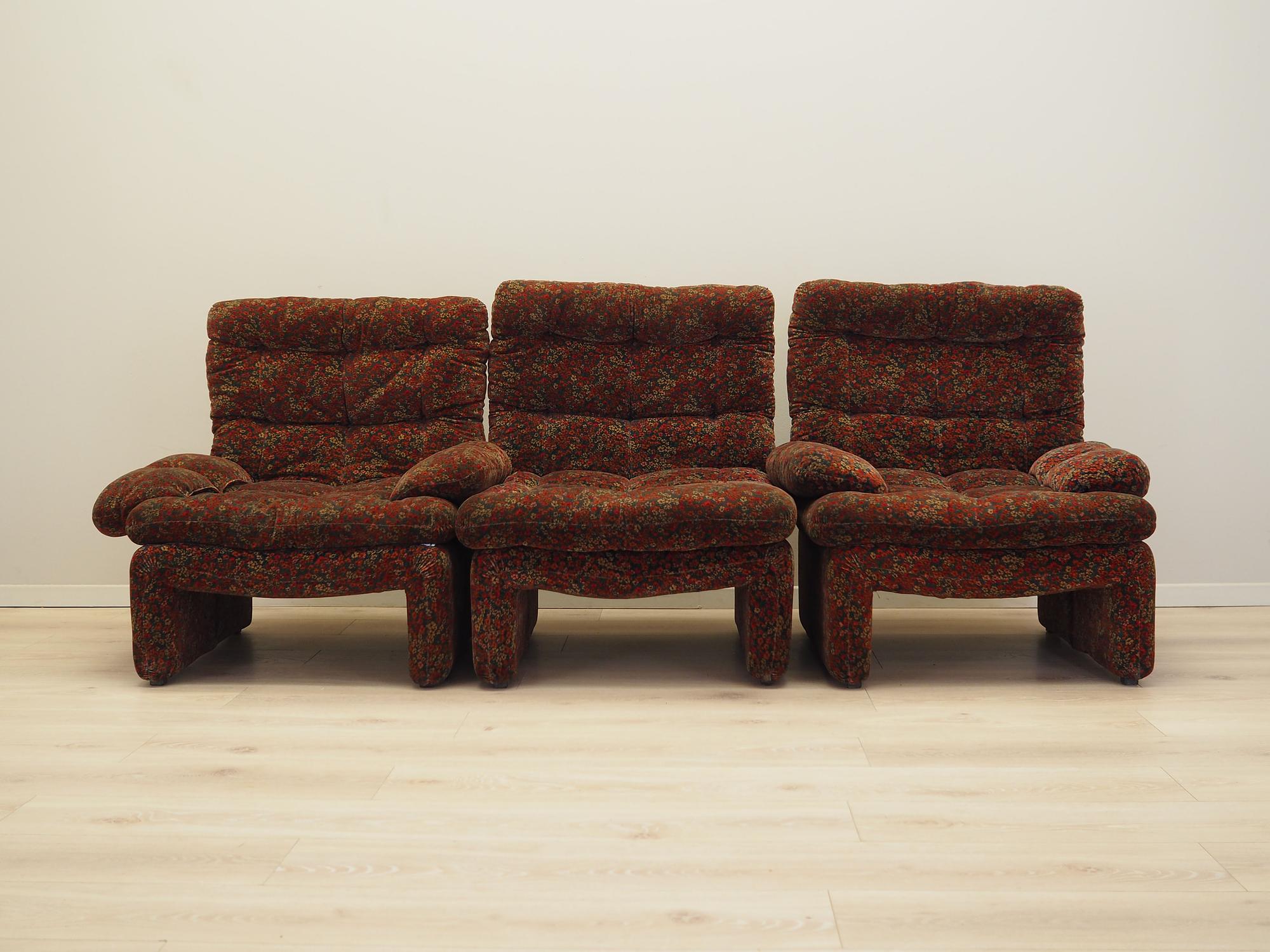 Modulsofa Samt 1960er Jahre 1