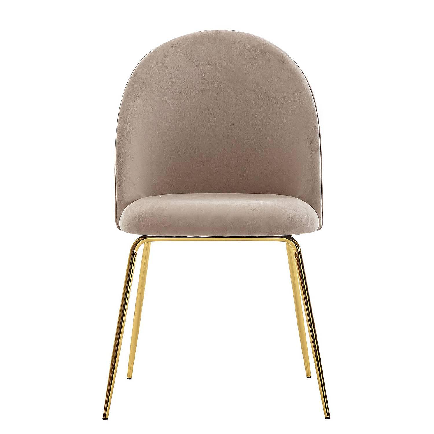 2x Esszimmerstuhl Paraco Samt Eisen Beige Gold 1