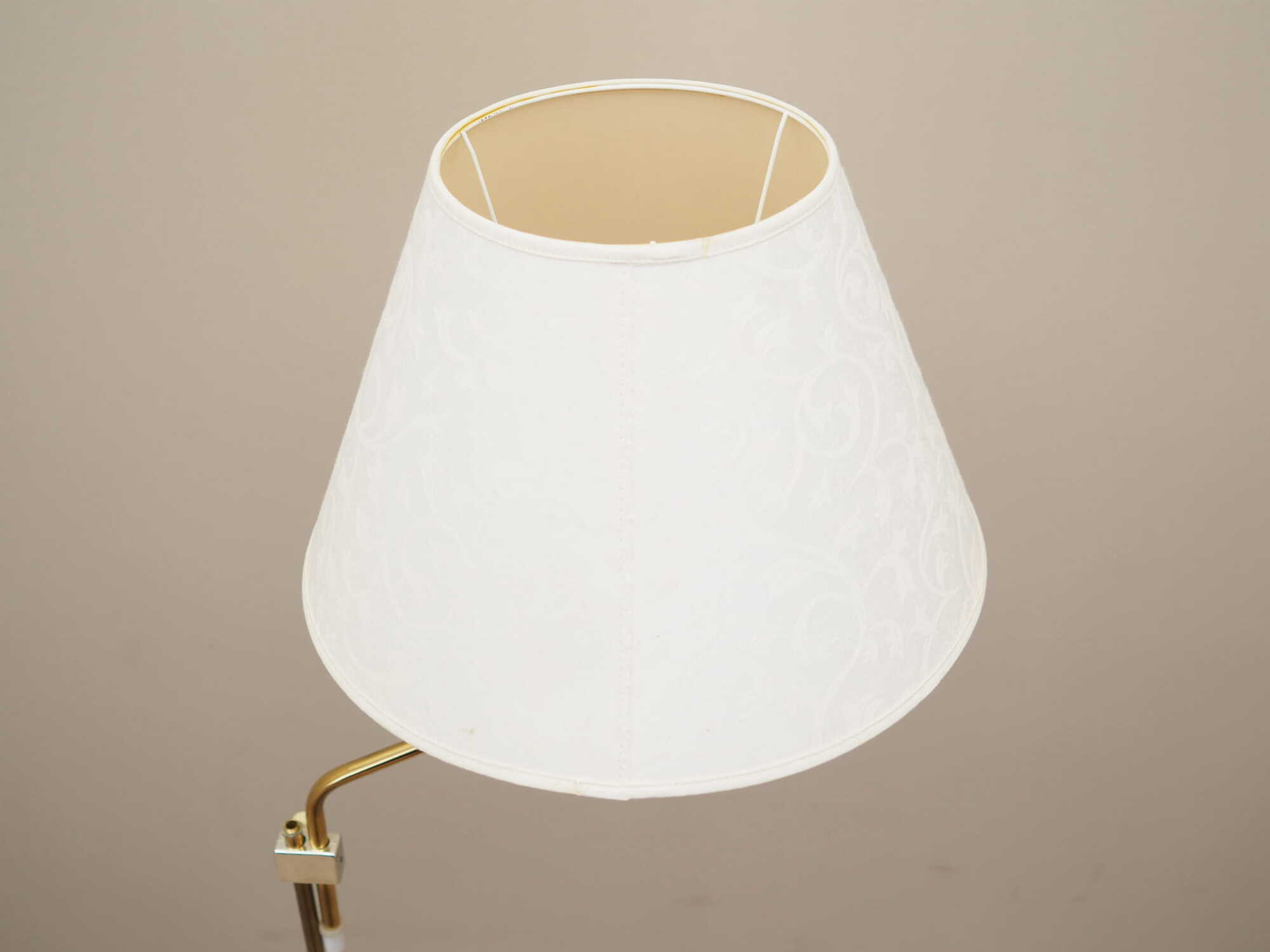 Vintage floor lamp metal textile white 1970s 3