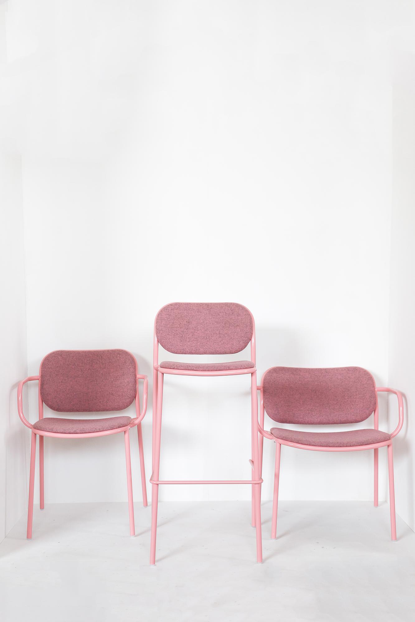 3x Metis Pad Stuhl Rosa 0