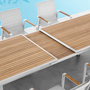 Nofi 2.0 Extendable Garden Table Metal Wood Cream 6