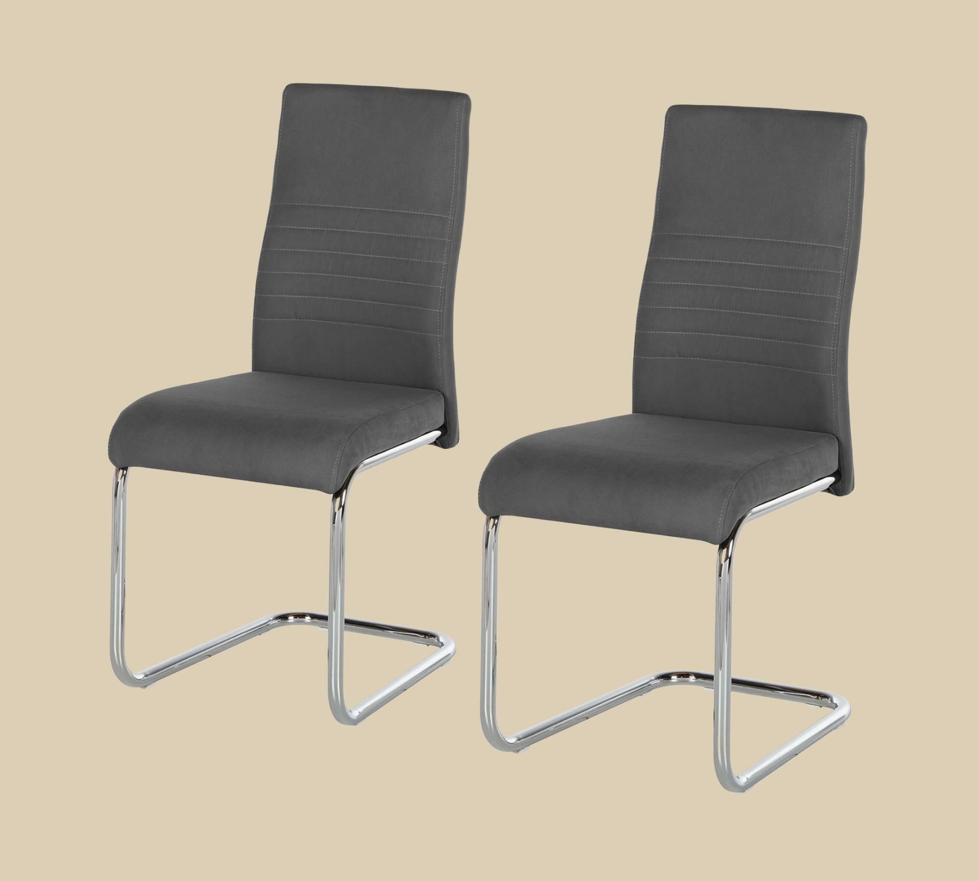 Freischwinger Claras Webstoff Grau 2er Set 1