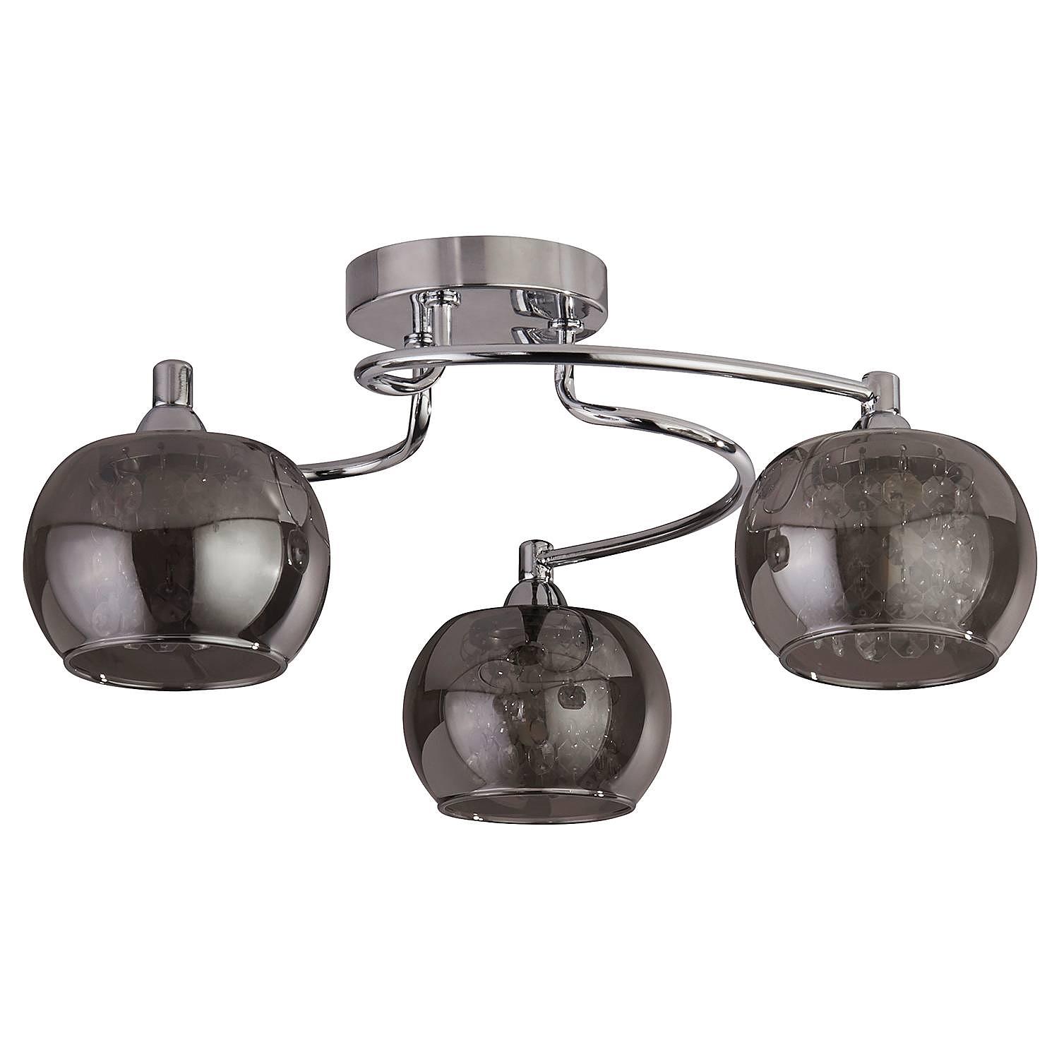 Ceiling light Lovell Smoked glass Silver 4