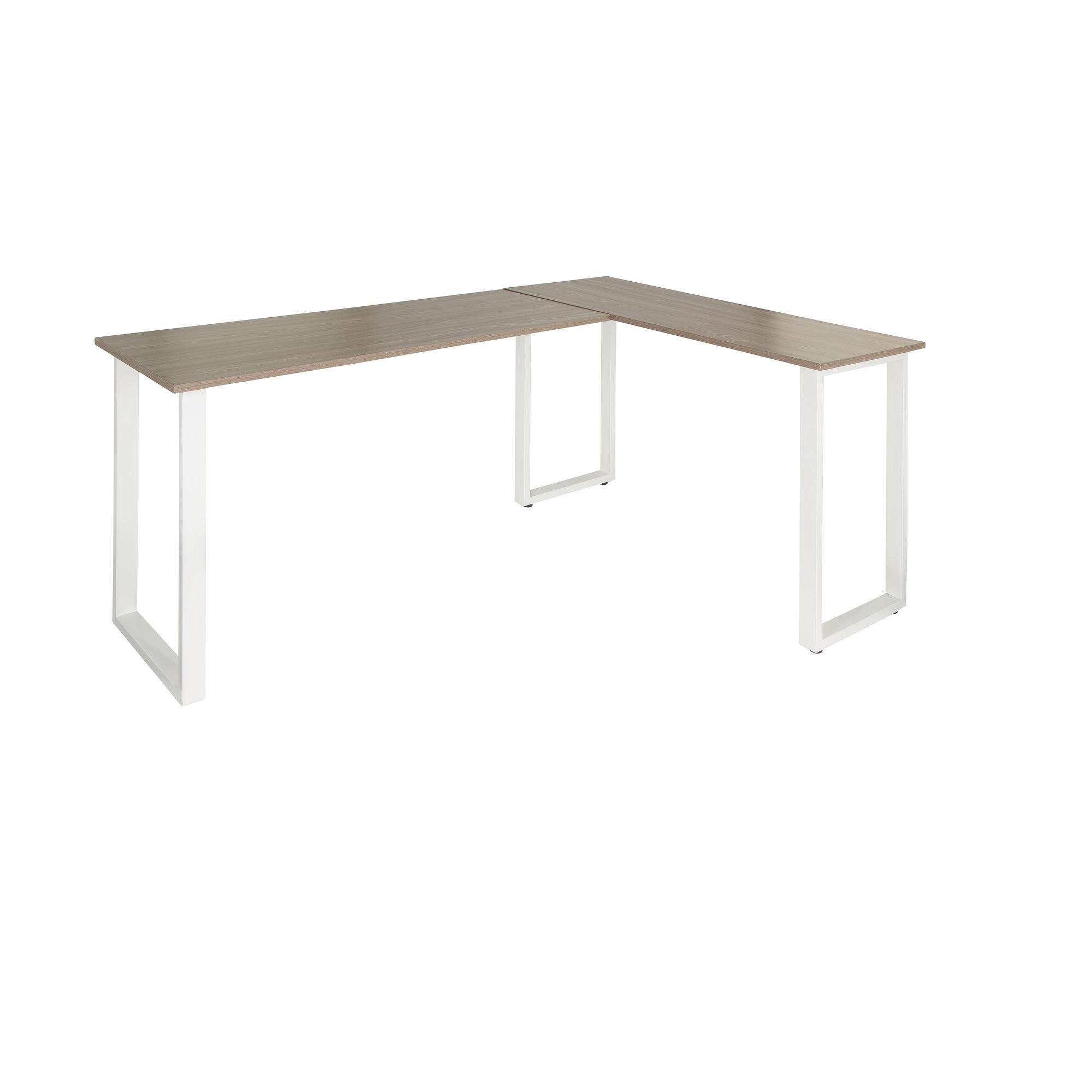 Workspace Basic I Scrivania angolare Legno Grigio 0
