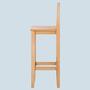 Bar stool solid heartwood beech brown 2