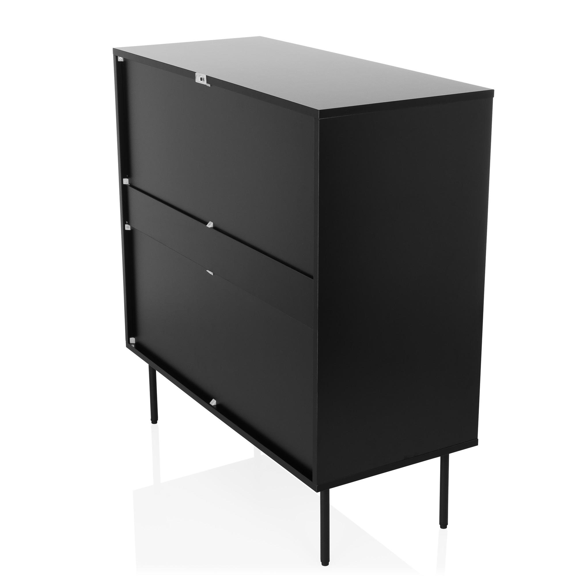 KARBY K Cassettiera 4 cassetti Legno Nero 9