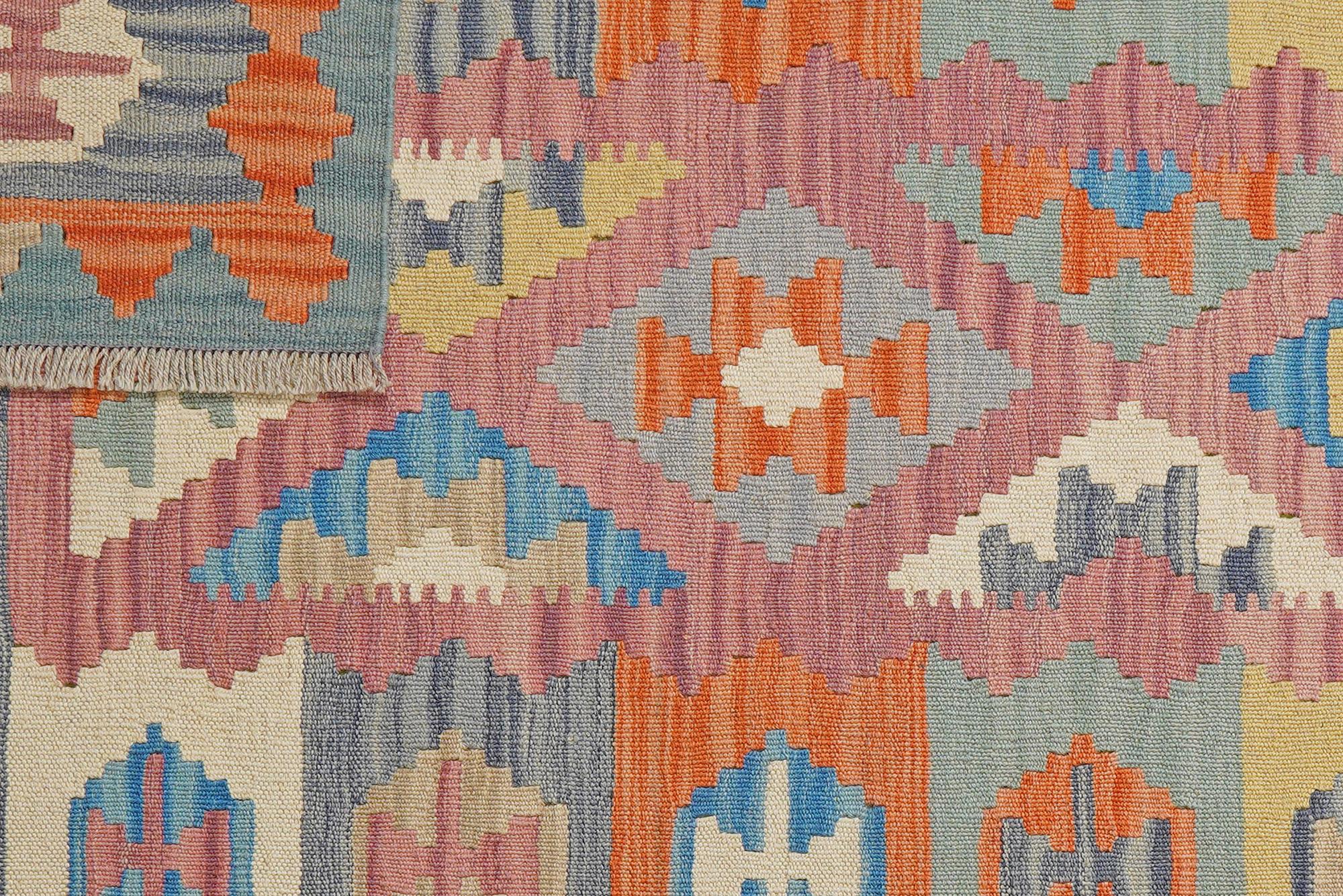 Kelim Gashgai Rug Wool Pink 4