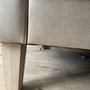 Sofa 3-Sitzer Kunstleder Holz Beige 1