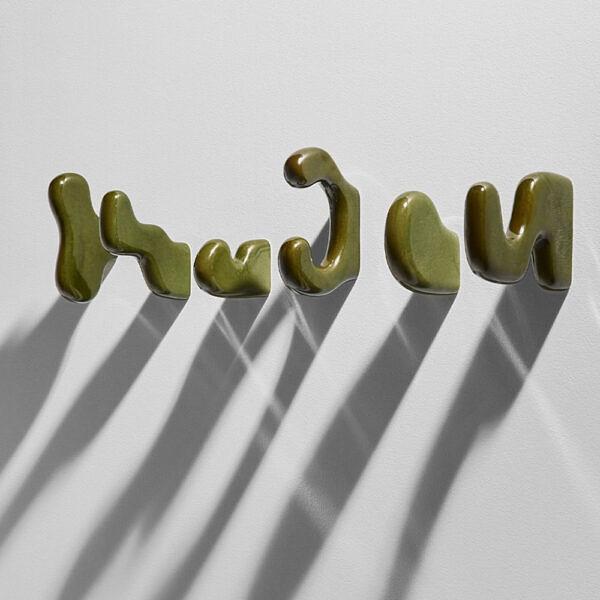 2x Klump Wall Hook Ceramic Green 1