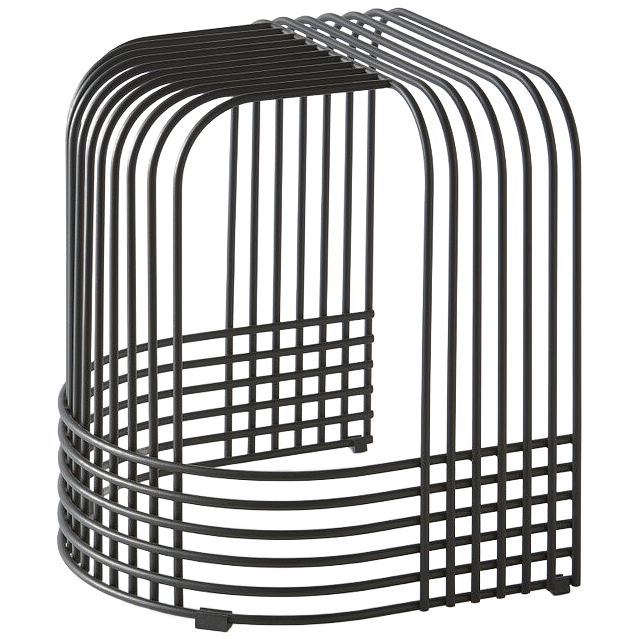 Drop End Hocker Metall Schwarz 1