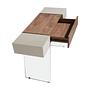 Rectangular console table walnut glass 5