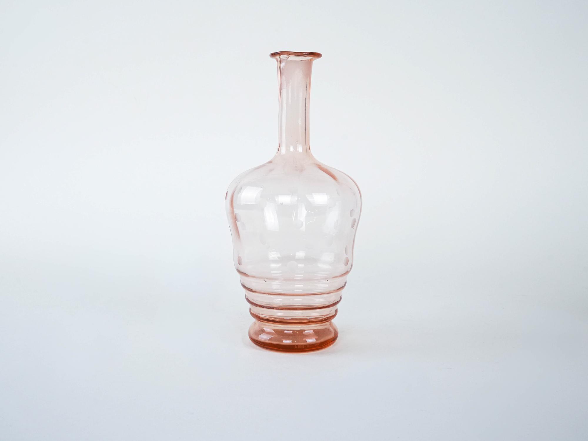 Glass and Decanter Set Transparent 1970s 4