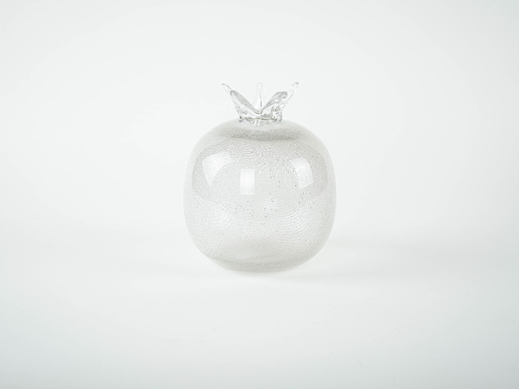 Glasvase Granatapfel-Form 1970er Jahre 1