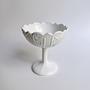 Vintage Art Nouveau fruit bowl opal glass white 4