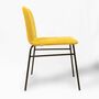 2x Bardot Chair Textile Metal Yellow 1