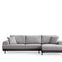 Eti Black Right Chaise Lounge Sofa Gray 0