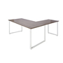 Corner desk wood decor grey white 180 x 180 cm 0