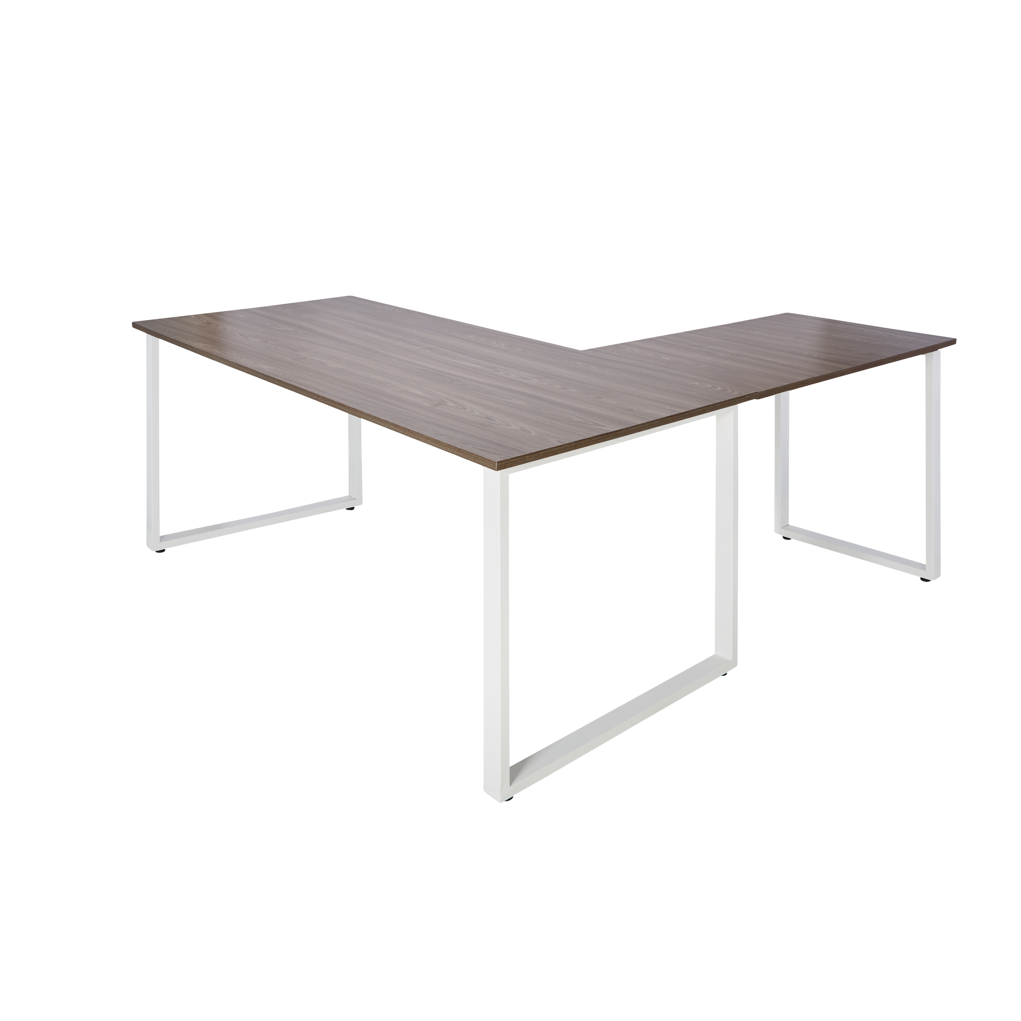 Corner desk wood decor grey white 180 x 180 cm 0