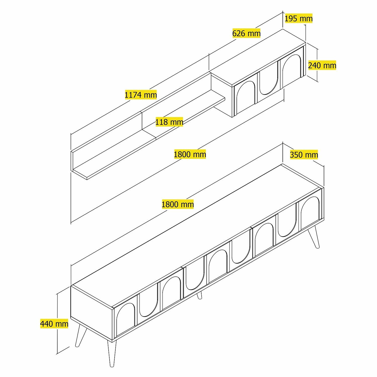 Lyon 2 TV-Schrank Holz Atlas Walnuss 6