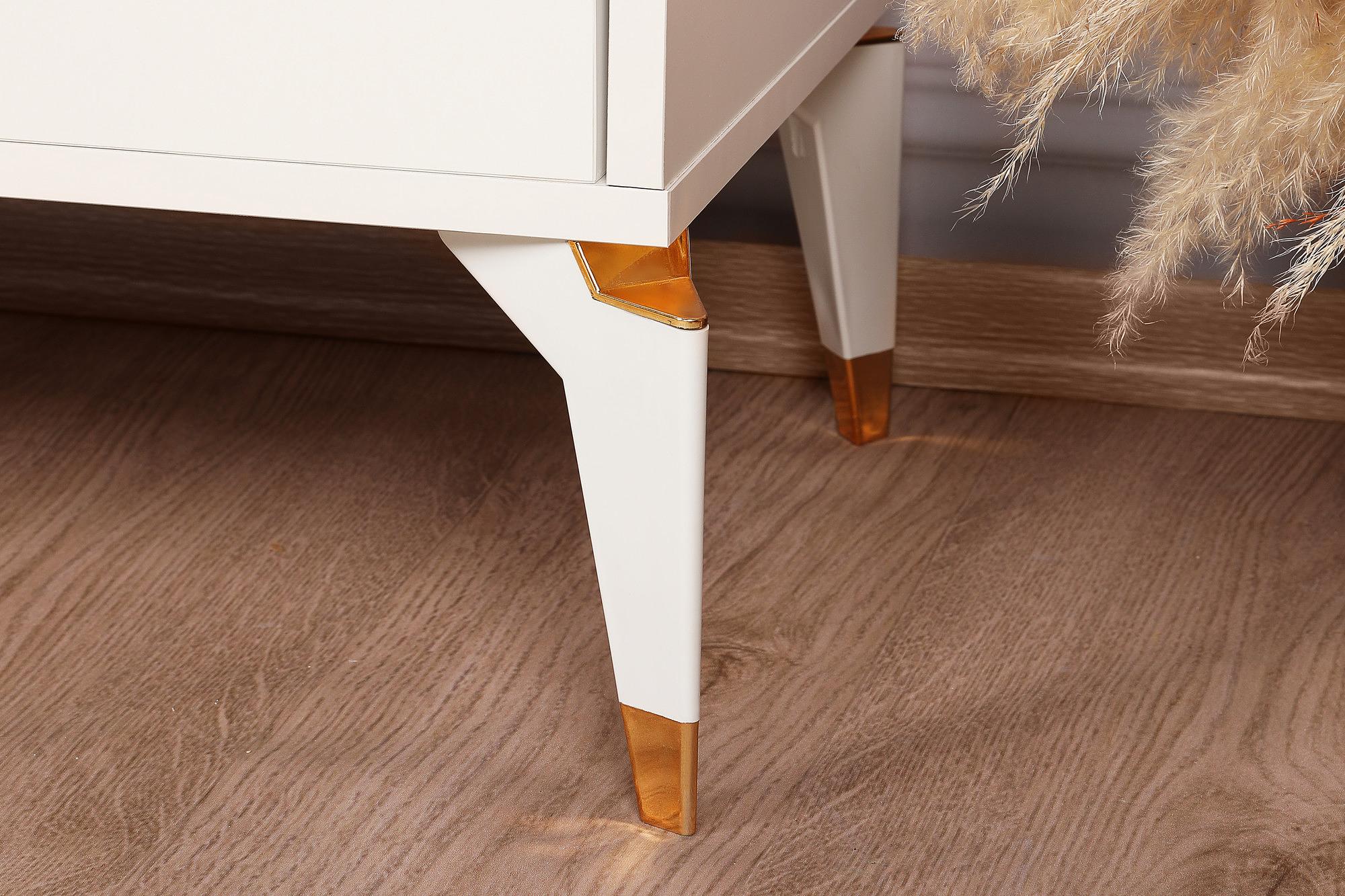 Posh Lowboard Holzfurnier Weiß 5