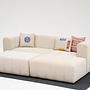 Beyza Sofa Récamiere Rechts mit Hocker Creme 3