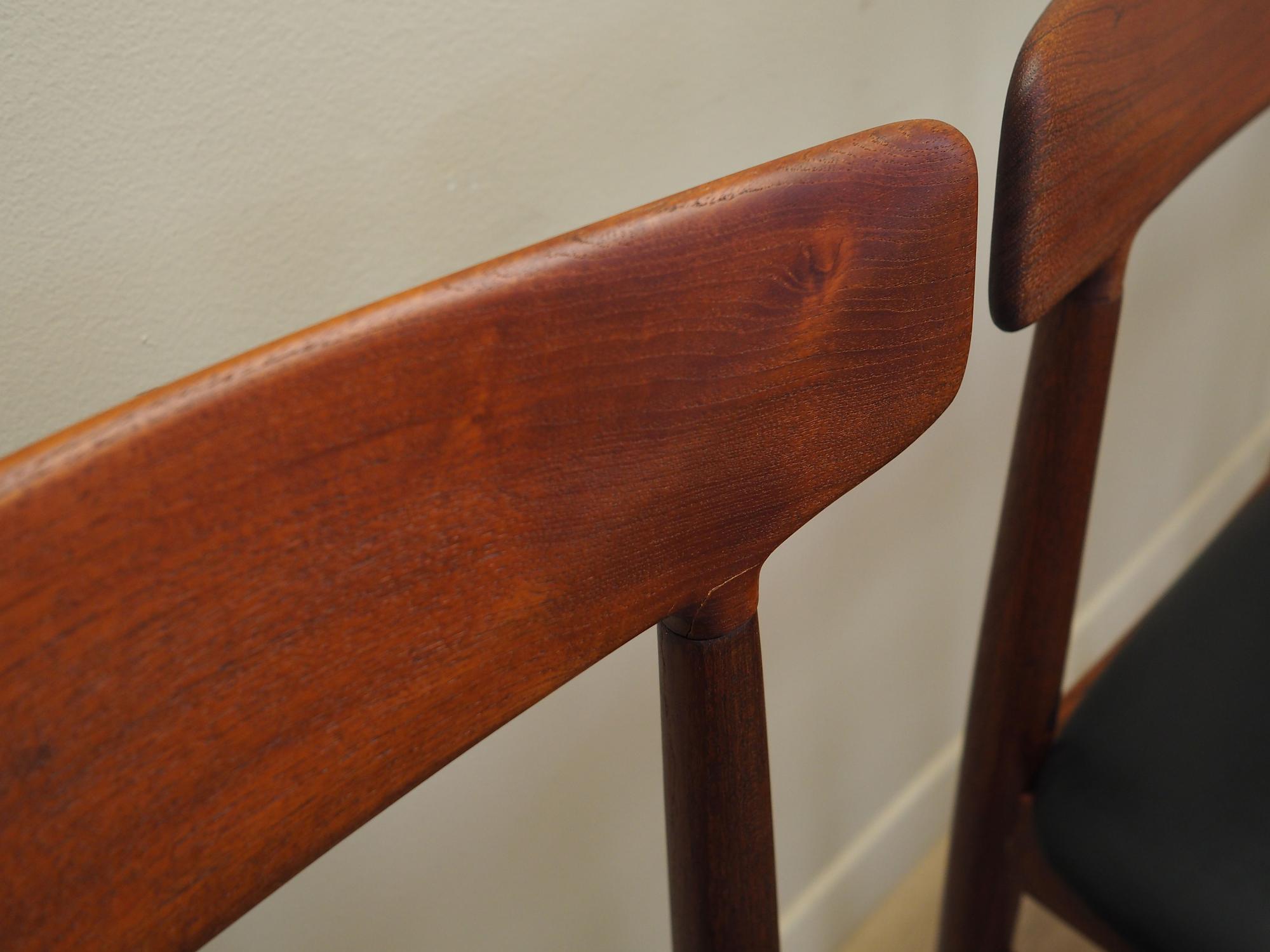 4x Vintage Dining Chair Teak Wood 1960s 6
