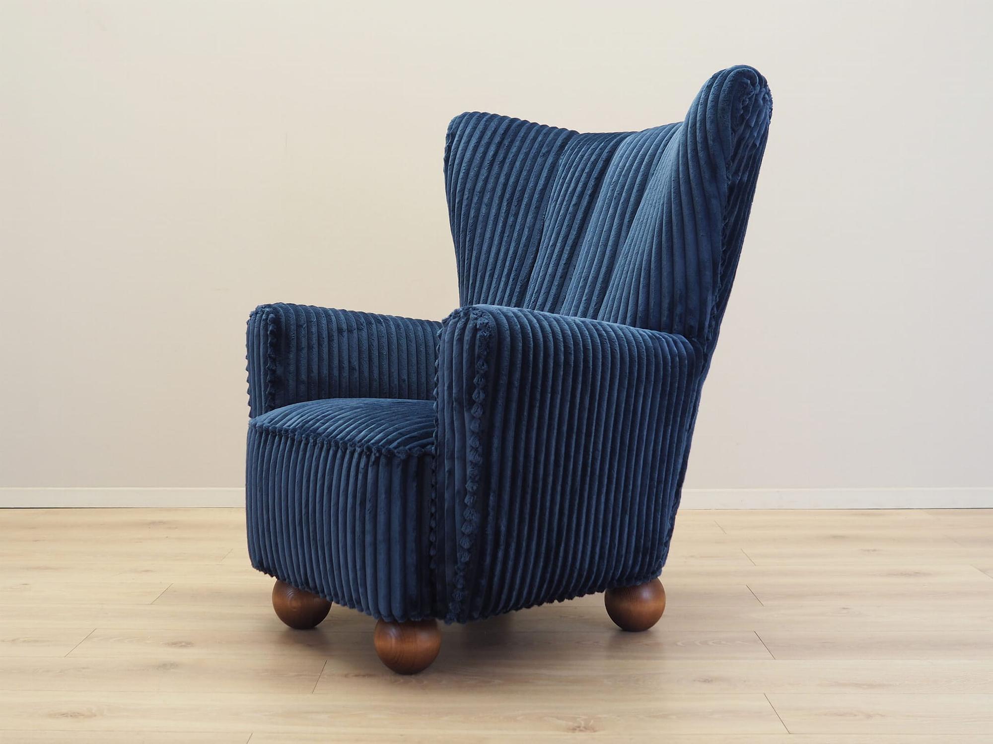 Armchair Velour Dark Blue 2