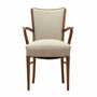 Vintage Chair Walnut Wood Textile Gray 1970s 0
